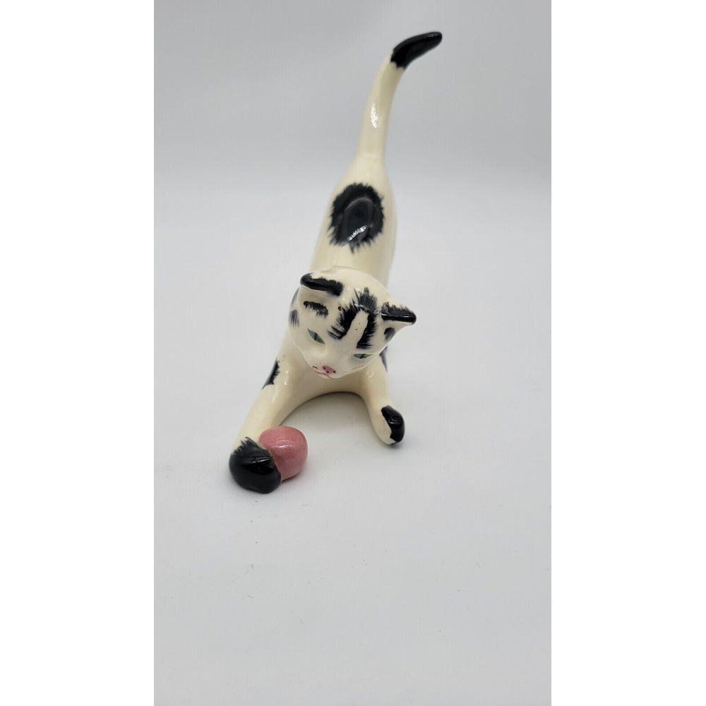 Vintage Mitzi Robert Simmons Ceramics Cat Playing With‎ Ball Of Yarn Japan
